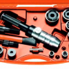 Ручной гидравлический пресс Компакт  - инструмент от ALFRA: подготовка к работе,  пробивка отверстий в металле