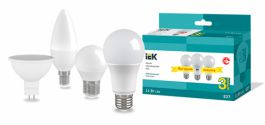 Cамые популярные светодиодные лампы IEK® в выгодной упаковке по 3 штуки.
